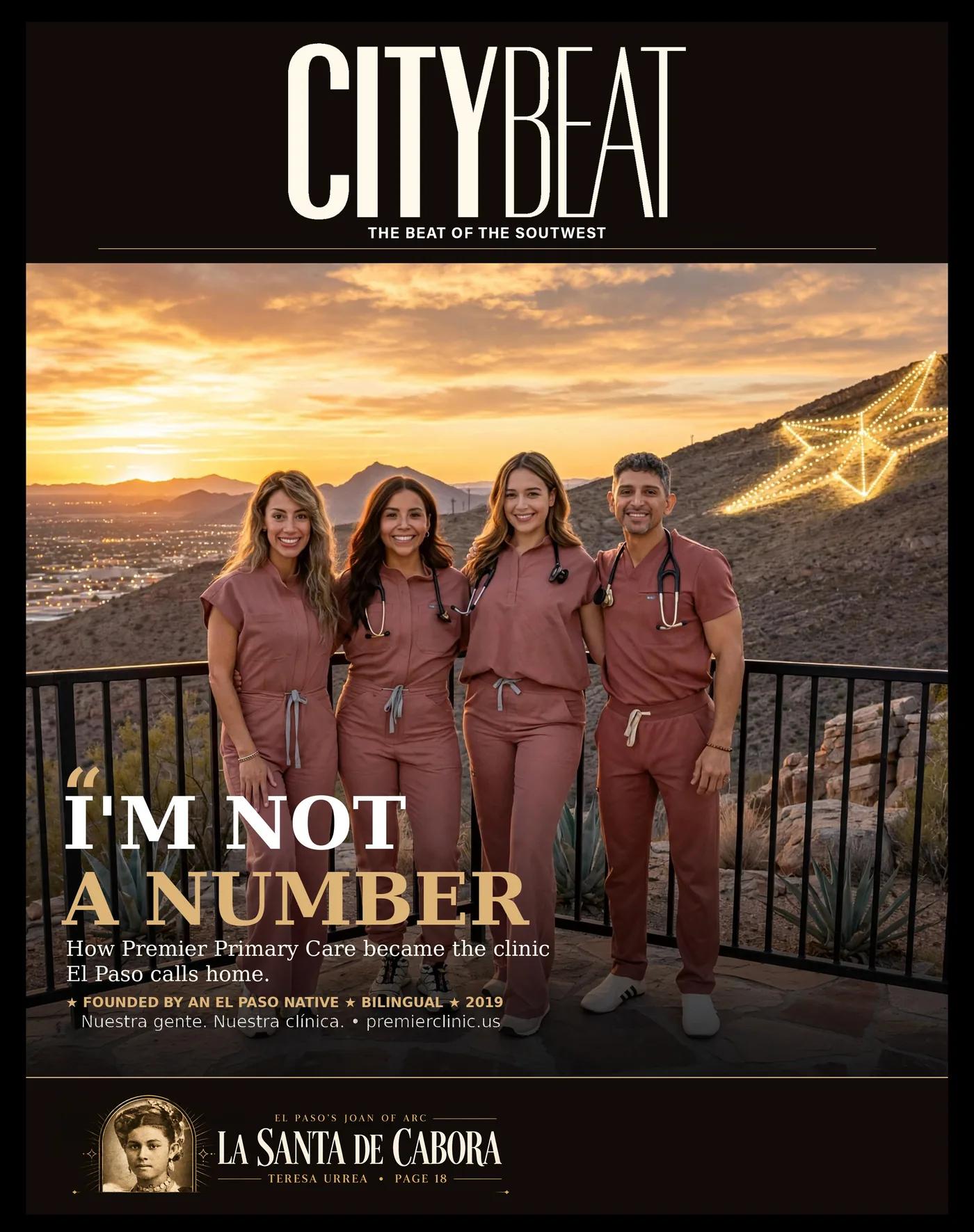 CityBeat October–November magazine cover featuring Premier Primary Care: “I’m Not a Number”